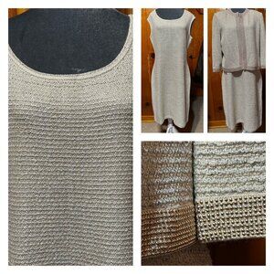 St. John "Golden Sprinkle" Cream Dress Suit